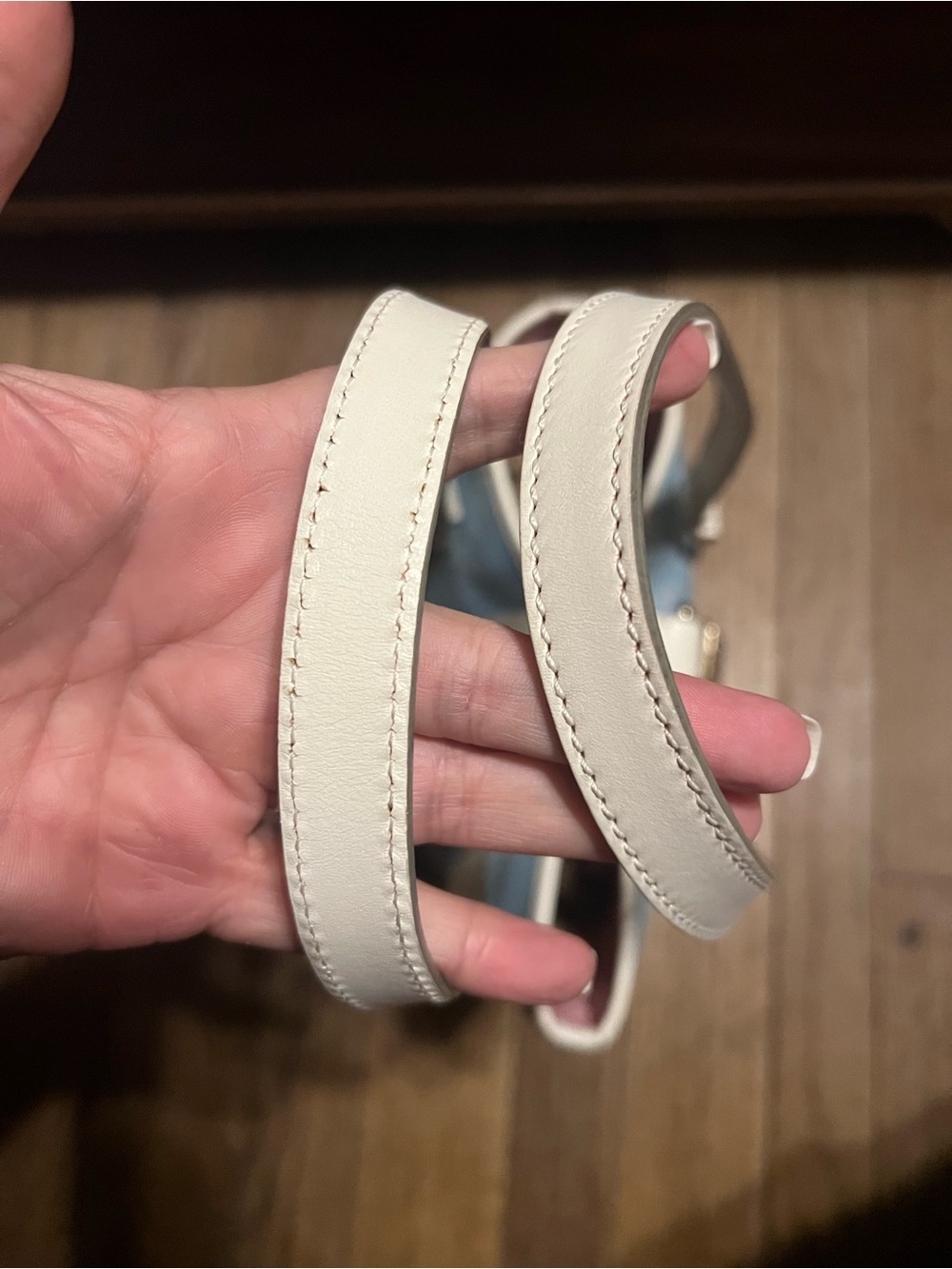 Dooney & Bourke Light Blue Tote with Cream Trim - Picture 3 of 7